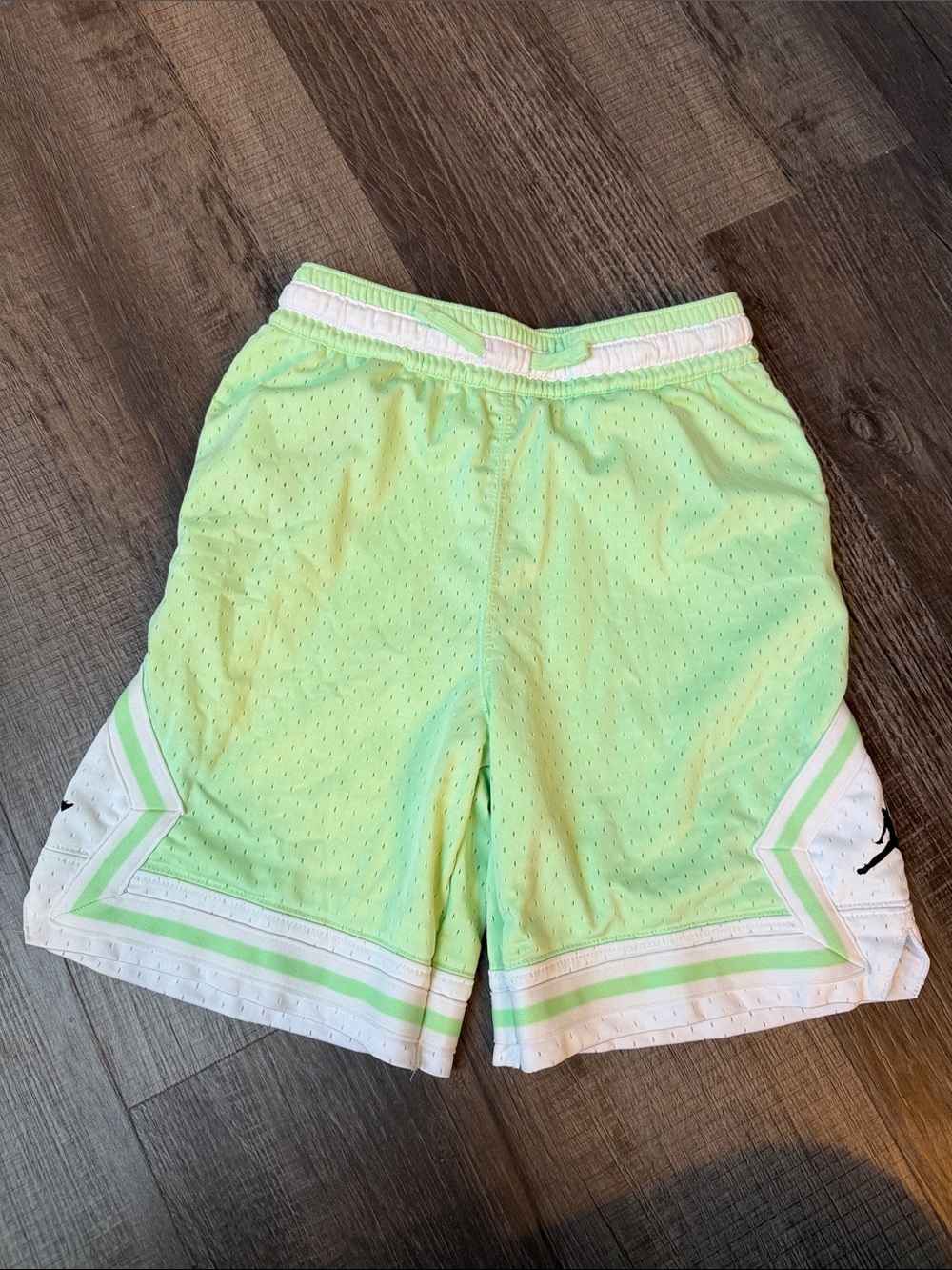 Jordan Kids Neon Green and White Mesh Athletic Shorts